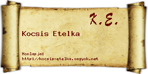 Kocsis Etelka névjegykártya